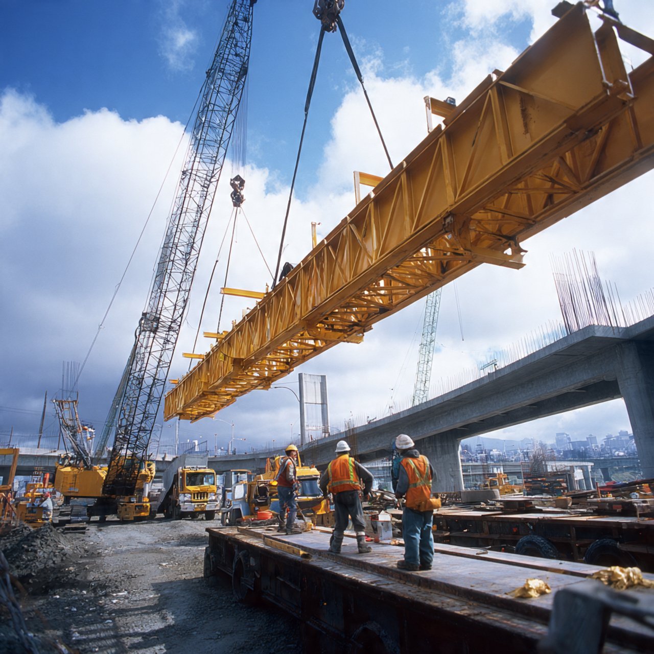 crane on bridge constructions