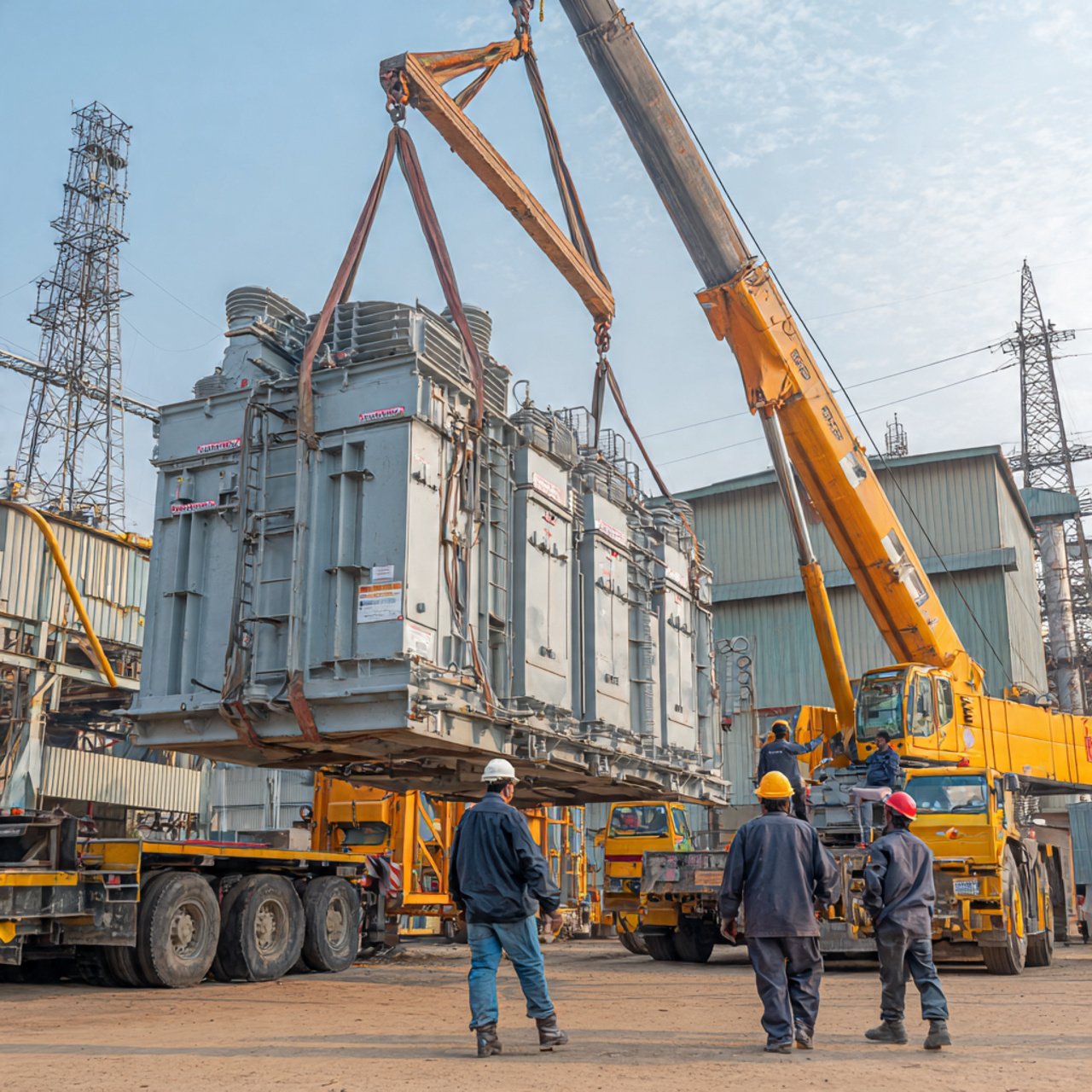 crane on steel construction site